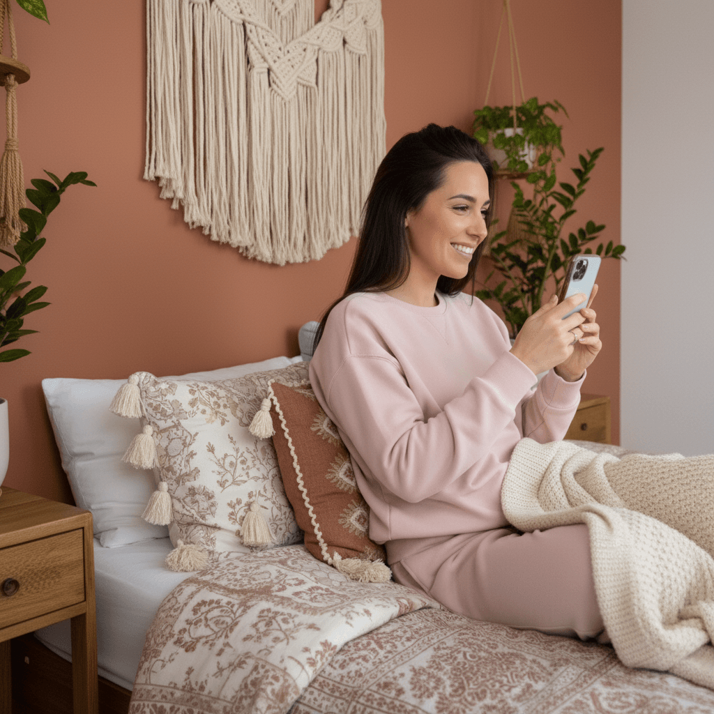 Person waking up refreshed and energized